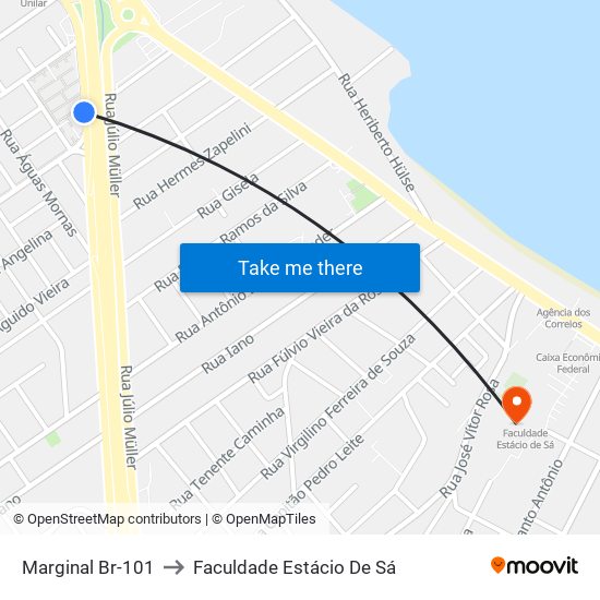 Marginal Br-101 to Faculdade Estácio De Sá map