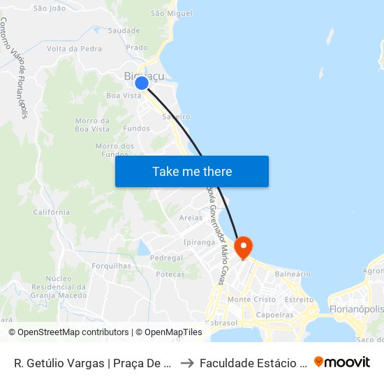 R. Getúlio Vargas | Praça De Biguaçu to Faculdade Estácio De Sá map