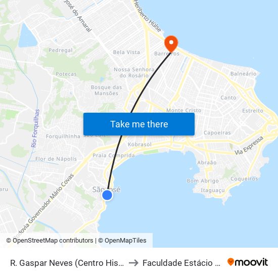 R. Gaspar Neves (Centro Histórico) to Faculdade Estácio De Sá map