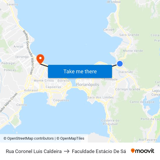 Rua Coronel Luis Caldeira to Faculdade Estácio De Sá map