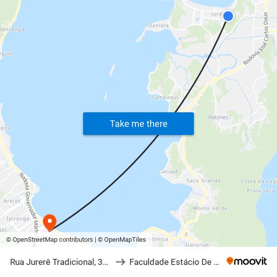 Rua Jurerê Tradicional, 337 to Faculdade Estácio De Sá map