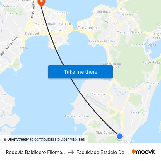 Rodovia Baldicero Filomeno to Faculdade Estácio De Sá map