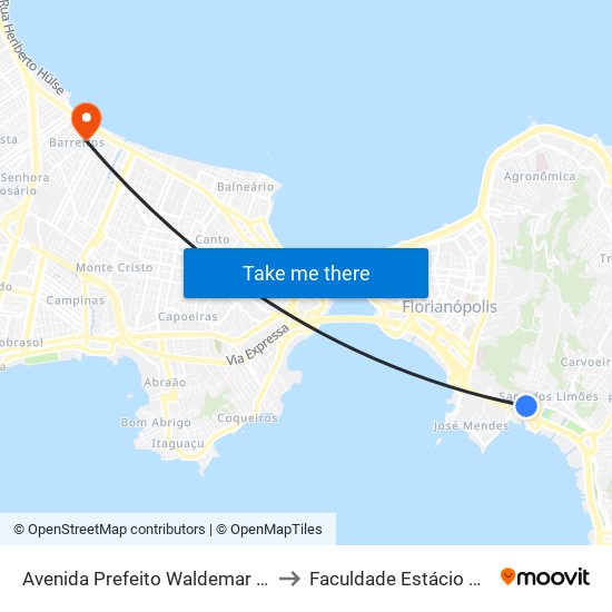 Avenida Prefeito Waldemar Vieira to Faculdade Estácio De Sá map