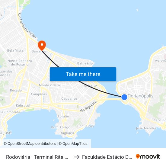 Rodoviária | Terminal Rita Maria to Faculdade Estácio De Sá map