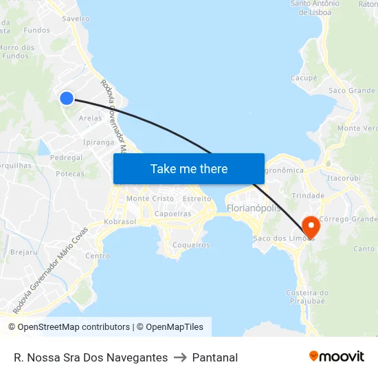 R. Nossa Sra Dos Navegantes to Pantanal map