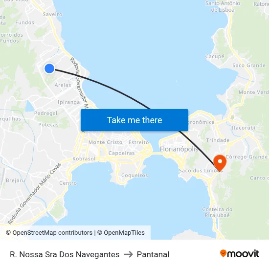 R. Nossa Sra Dos Navegantes to Pantanal map