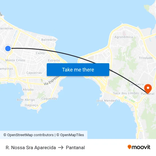 R. Nossa Sra Aparecida to Pantanal map
