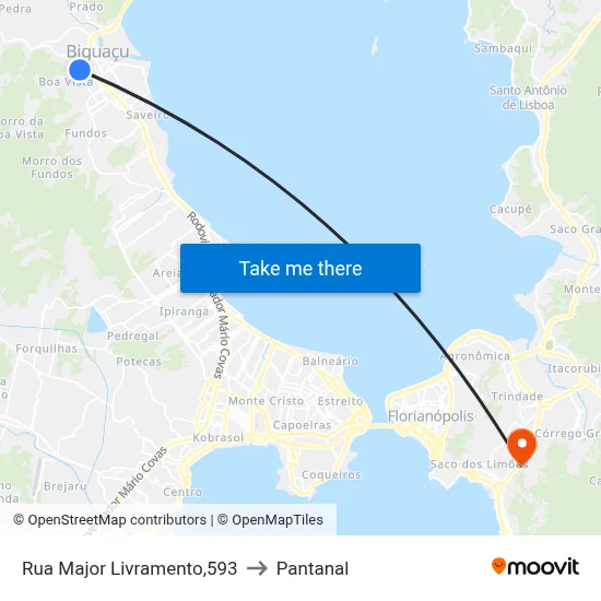Rua Major Livramento,593 to Pantanal map