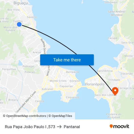 Rua Papa João Paulo I ,573 to Pantanal map