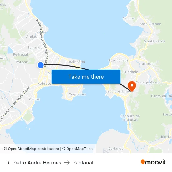 R. Pedro André Hermes to Pantanal map