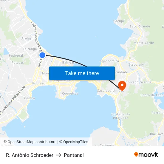 R. Antônio Schroeder to Pantanal map