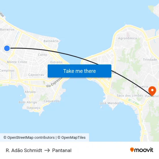 R. Adão Schmidt to Pantanal map