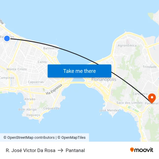 R. José Victor Da Rosa to Pantanal map