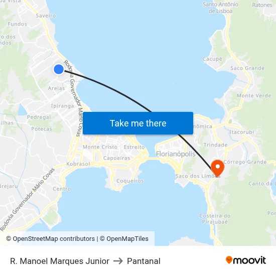 R. Manoel Marques Junior to Pantanal map