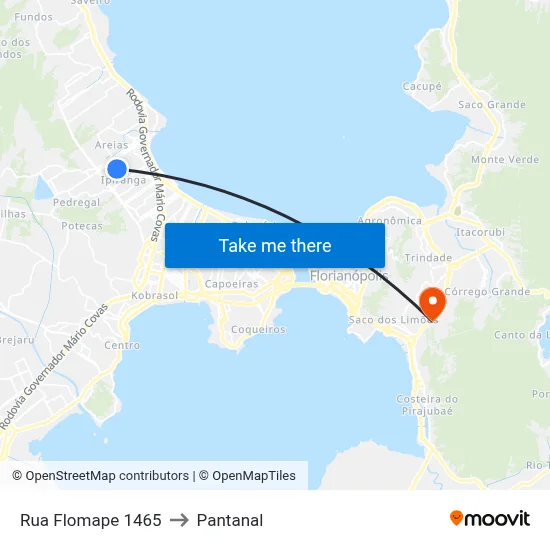 Rua Flomape 1465 to Pantanal map