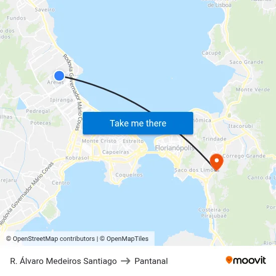 R. Álvaro Medeiros Santiago to Pantanal map