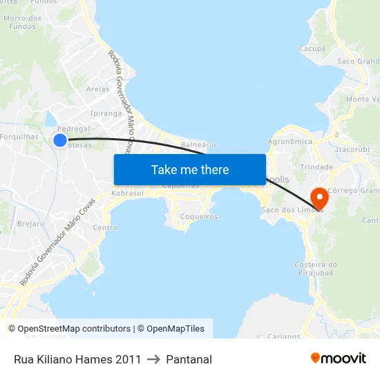 Rua Kiliano Hames 2011 to Pantanal map