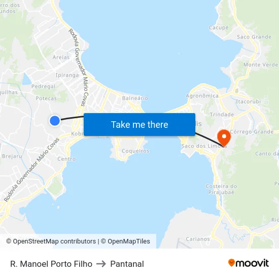 R. Manoel Porto Filho to Pantanal map