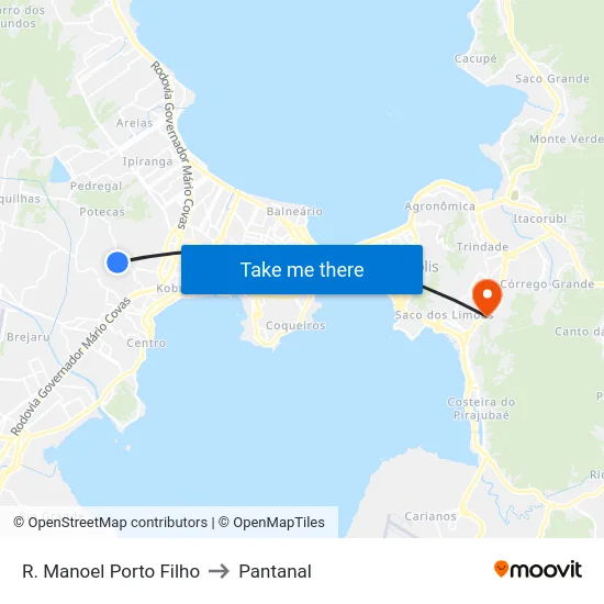 R. Manoel Porto Filho to Pantanal map