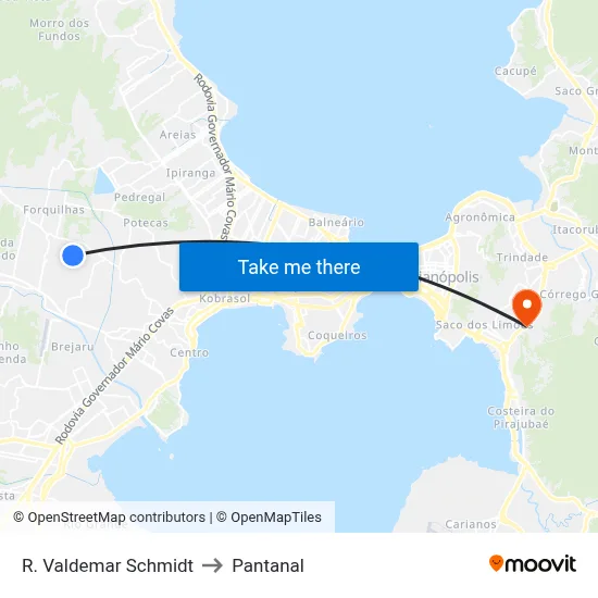 R. Valdemar Schmidt to Pantanal map