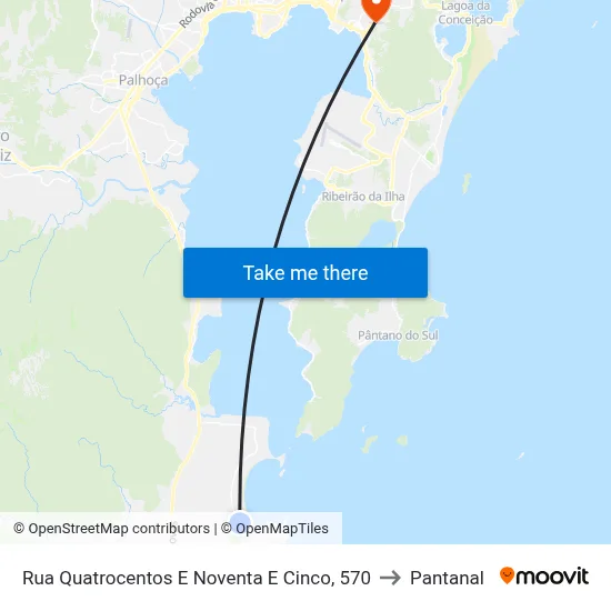 Rua Quatrocentos E Noventa E Cinco, 570 to Pantanal map