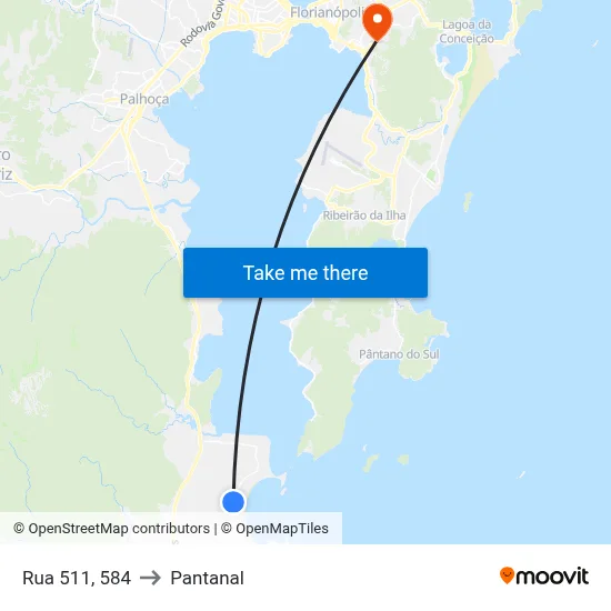 Rua 511, 584 to Pantanal map