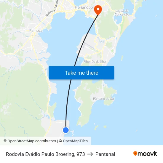 Rodovia Evádio Paulo Broering, 973 to Pantanal map