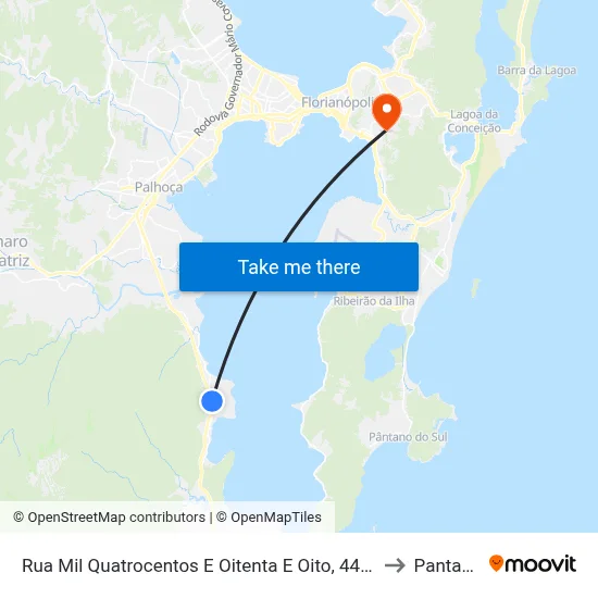 Rua Mil Quatrocentos E Oitenta E Oito, 448-542 to Pantanal map