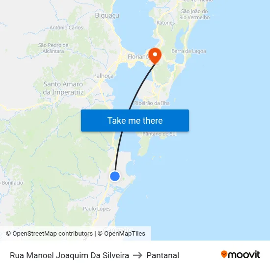 Rua Manoel Joaquim Da Silveira to Pantanal map