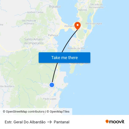 Estr. Geral Do Albardão to Pantanal map