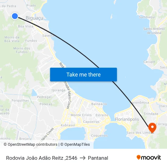 Rodovia João Adão Reitz ,2546 to Pantanal map
