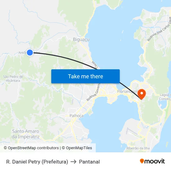 R. Daniel Petry (Prefeitura) to Pantanal map