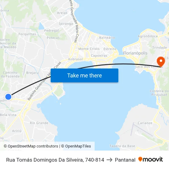 Rua Tomás Domingos Da Silveira, 740-814 to Pantanal map