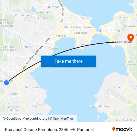 Rua José Cosme Pamplona, 2346 to Pantanal map