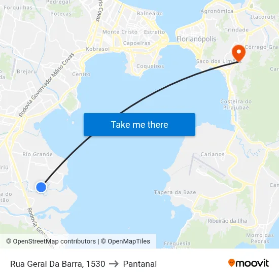Rua Geral Da Barra, 1530 to Pantanal map