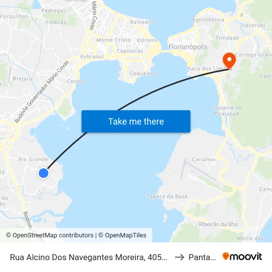 Rua Alcino Dos Navegantes Moreira, 4054-4064 to Pantanal map