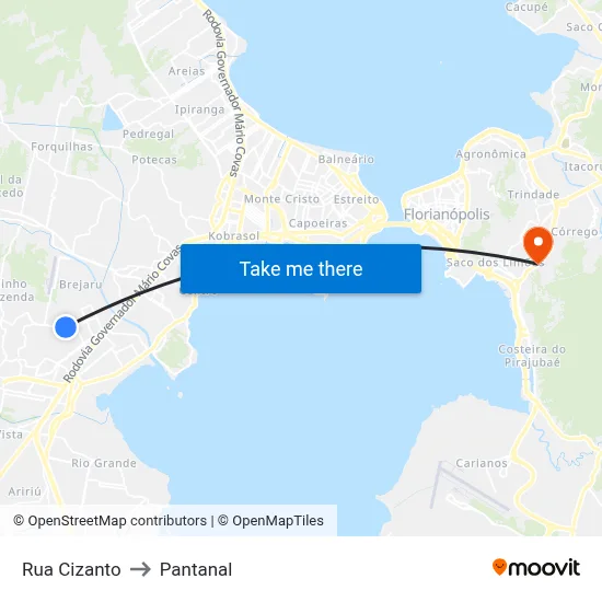 Rua Cizanto to Pantanal map