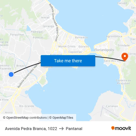 Avenida Pedra Branca, 1022 to Pantanal map