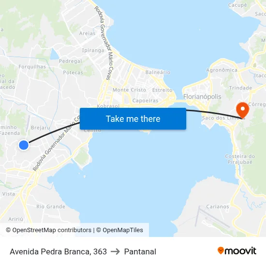 Avenida Pedra Branca, 363 to Pantanal map