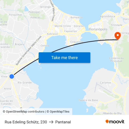 Rua Edeling Schütz, 230 to Pantanal map