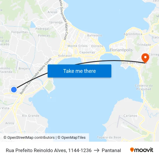 Rua Prefeito Reinoldo Alves, 1144-1236 to Pantanal map