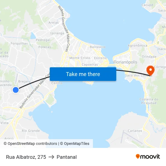 Rua Albatroz, 275 to Pantanal map
