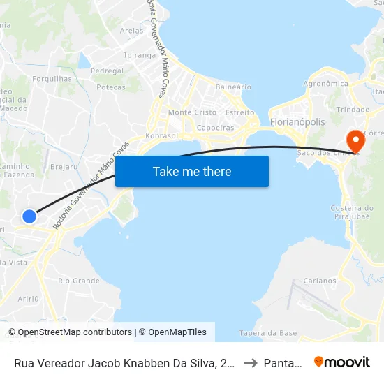 Rua Vereador Jacob Knabben Da Silva, 2274 to Pantanal map