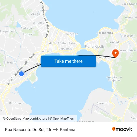 Rua Nascente Do Sol, 26 to Pantanal map