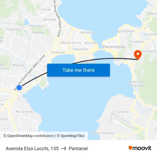 Avenida Elza Lucchi, 135 to Pantanal map