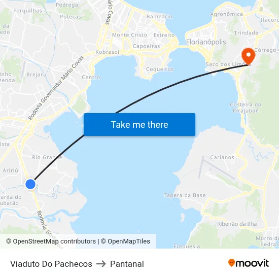 Viaduto Do Pachecos to Pantanal map