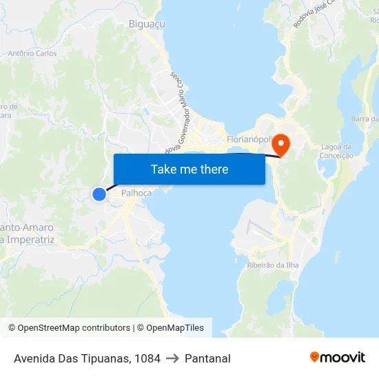 Avenida Das Tipuanas, 1084 to Pantanal map