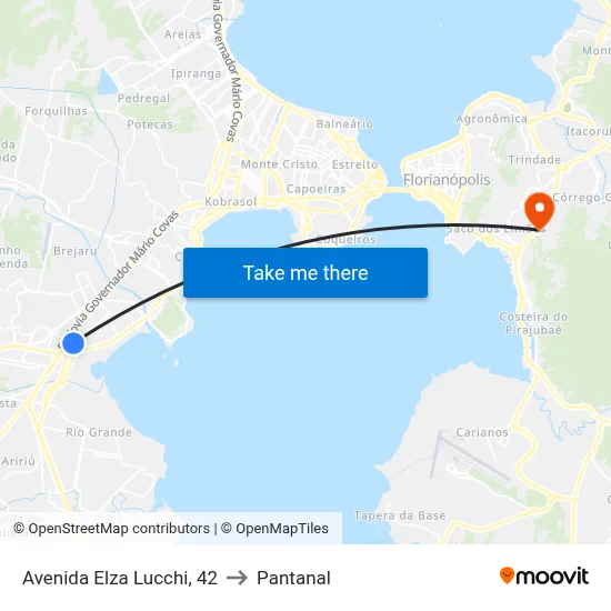 Avenida Elza Lucchi, 42 to Pantanal map