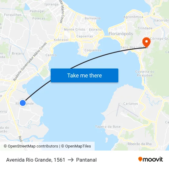 Avenida Rio Grande, 1561 to Pantanal map