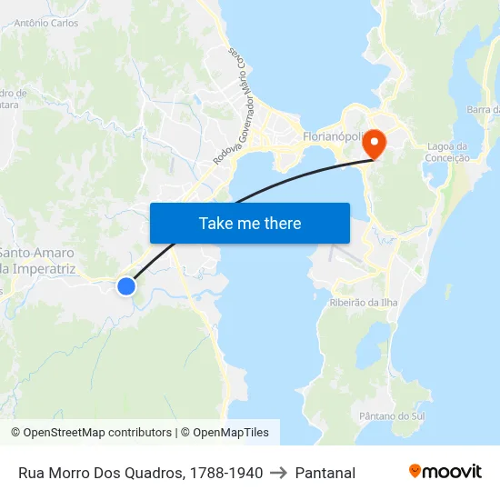 Rua Morro Dos Quadros, 1788-1940 to Pantanal map
